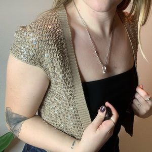 BCBGMaxazria Sequin Crop Top/Sweater